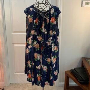 TORRID FLORAL MIDI SLEEVELESS SUMMER NAVY BOHO DRESS PLUS SIZE 4X